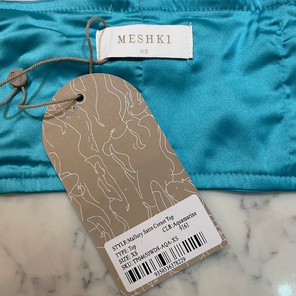 NWT Mallory Messi Satin Halter Backless Corset top XS - Picture 8 of 8